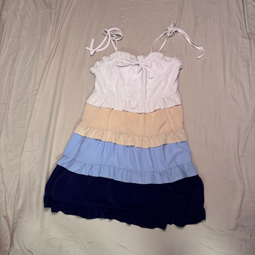 Colorblock Ruffle Dress